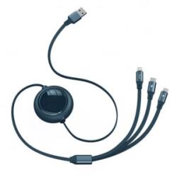 Baseus Bright Mirror USB-A --> micro USB / Lightning / USB-C 3, 5 A kábel 1.2 m kék (CAMLT-MJ03)