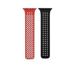 Phoner Spike Apple Watch szilikon szíj 49/45/44/42mm piros/fekete (72556) (PH72556)