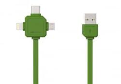 allocacoc 3az1-ben USB kábel zöld (9003GN/USBC15) (9003GN/USBC15)