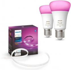 Philips Hue LightStrip Plus v4 LED szalag 2m + 2 db Philips HueWCA 9W A60 E27 (PHL23002set)