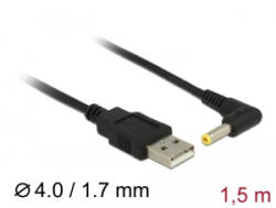 Delock USB > DC 4, 0 x 1, 7 mm apa 90° tápkábel 1.5 m (85544)