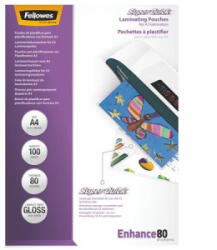 Fellowes laminálógéphez fényes meleglamináló fólia 80 mikron, A4 (IFW54400 / 5440001)