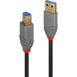 Lindy USB 3.0 Csatlakozókábel [1x USB 3.0 dugó, A típus - 1x USB 3.0 dugó, B típus] 5.00 m Fekete