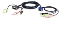 ATEN KVM Kábel USB VGA-DVI-I Audio 1.8m (2L-7DX2U)