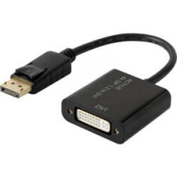 Renkforce DisplayPort - DVI átalakító adapter, 1x DisplayPort dugó - 1x DVI aljzat 24+5 pól. , aranyozott, fekete, Renkforce - aqua