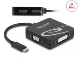 Delock USB Type-C - VGA/DVI/HDMI/DisplayPort átalakító (63129) (63129) - aqua