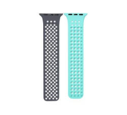 Phoner Spike Apple Watch szilikon szíj 38/40/41mm szürke/kék (72541) (PH72541)