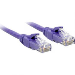 Lindy RJ45 Hálózat Csatlakozókábel CAT 6 U/UTP 3.00 m Viola Védővel LINDY (48124)