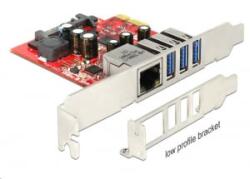Delock 3xUSB3.0 1xLAN bővítő kártya PCIe (89382) (89382)