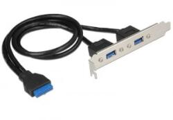 Delock 2x USB 3.0 hátlapi kivezetés (84836) (84836) - aqua