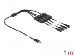 Delock USB Type-C apa - 4 db. DC 5, 5 x 2, 1 mm anya csatlakozójú kábel 1m (86802) (86802)