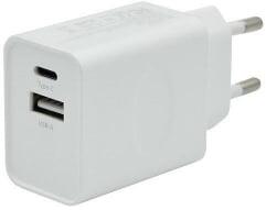 DEVIA Gigapack hálózati töltő USB aljzat / Type-C aljzat fehér (GP-135543)