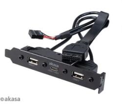 Akasa USB 3.1 Gen 1 Type-C x 1 és USB 2.0 Type-A x 2 hátlapi panel (AK-CBUB53-40BK)