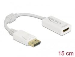 Delock Adapter DisplayPort 1.1-dugós csatlakozó-HDMI-csatlakozóhüvely passzív fehér (61015) - aqua