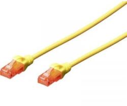 ASSMANN RJ45 Hálózat Csatlakozókábel CAT 6 U/UTP 2.00 m Sárga Lángálló, Halogénmentes, Kerek, sodort érpár, Árnyékolatlan Digitus