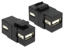 Delock Keystone modul USB 2.0 A foglalat > USB 2.0 A foglalat, fekete (86367) (86367) - aqua