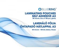 Bluering lamináló fólia A3, 80 micron, öntapadó hátlappal, 100db/doboz (LAMTA380MIC) (LAMTA380MIC)