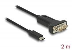 Delock USB Type-C - 1 x soros RS-232 D-Sub 9 tűs apa adapter 2m (64196)