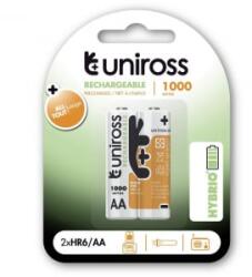 Uniross AA/ceruza 1, 2V 1000mAh Ni-MH HYBRIO akkumulátor 2db/bliszter (UH2AA1000) (UH2AA1000) - aqua