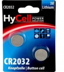 HyCell CR2032 lítium gombelem, 3 V, 200 mA, 2 db, HyCell BR2032, DL2032, ECR2032, KCR2032, KL2032, KECR2032, LM2032
