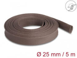 Delock rágcsálóbiztos fonott, nyújtható kábelharisnya 5m x 25mm barna (20906) (20906)