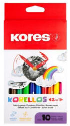 Kores Korellos 2in1 kimosható filctoll készlet 10 különböző szín (29021) (29021) - aqua