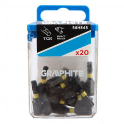 GRAPHITE ütvecsavarozó bitek TX20, 20db (56H545)