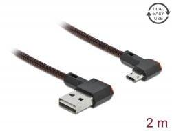 Delock USB 2.0 A - USB 2.0 Micro-B kábel derékszögben hajlított csatlakozókkal 2m (85273) (85273)