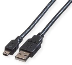 Roline USB 2.0 A - Mini USB (5pin) kábel 0, 8m fekete (11.02. 8708-10) (11.02.8708-10)