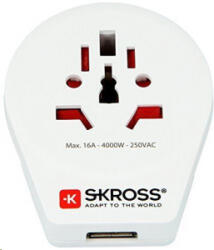 SKROSS World to Europe utazó adapter (SKR-WORLDTOEUUSB)