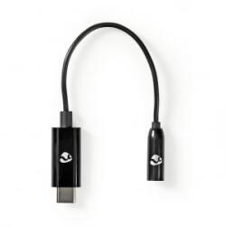Nedis CCBW65950BK015 USB-C apa - 3, 5 mm anya adapter 15cm fekete dobozos