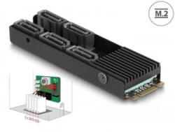 Delock M. 2 2280 B+M-key -> 5x SATA adapterkártya (64051) (64051) - aqua