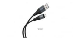hoco. X38 adatkábel és töltő (USB - lightning 8pin, 2.4A, 1m, törésgátló) FEKETE (X38 / 137783)