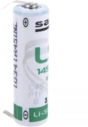 Saft AA lítium ceruzaelem, forrasztható, 3, 6V 2600 mAh, forrfüles, 14, 5 x 50 mm, Saft LS14500CLG - aqua