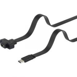Renkforce USB 3.1 (Gen 2) Hosszabbítókábel [1x USB-C dugó - 1x USB-C alj] 0.50 m Fekete Csavarozható, Nagy rugalmasságú