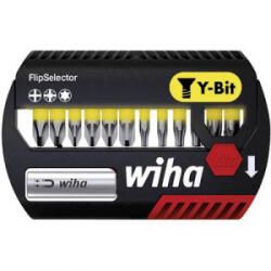 Wiha bitkészlet FlipSelector Y-Bit 25 mm Phillips, Pozidriv, TORX® 13 db. 1/4 '' Wiha 41827 6, 3 mm (1/4) Hossz: 25 mm 1 készlet Bitek egy műanyag