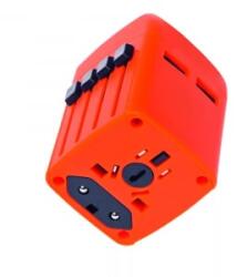 Grixx Optimum utazó adapter piros (GROCHTR2USBUNI01)