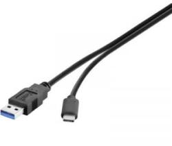 Renkforce USB 3.1 (Gen 2) Csatlakozókábel [1x USB 3.1 dugó, A típus - 1x USB-C dugó] 1.00 m Fekete UL minősített, Aranyozatt érintkező