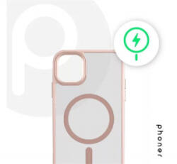 Phoner Apple iPhone 14 Pro Hybrid Mag MagSafe kemény hátlap tok halvány barack (74402) (PH74402)