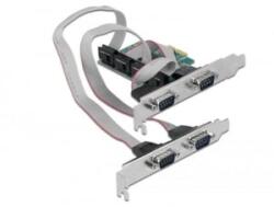 Delock 4x Soros RS-232 port bővítő kártya PCIe (90410) (90410) - aqua
