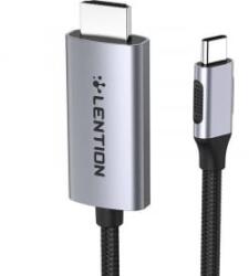 Lention CU707 USB-C - HDMI 2.0 kábel 3m fekete-szürke (CB-CU707H-3MSC-GRY-)
