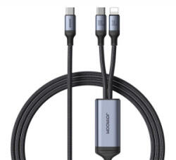 JOYROOM SA21-1T2 USB-C - USB-C/Lightning adatkábel 1.5m fekete (SA21-1T2)