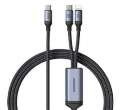 JOYROOM SA21-1T2 USB-C - USB-C/Lightning adatkábel 1.5m fekete