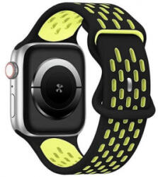 gigapack Apple Watch Series 9 41mm kicsi szilikon pótszíj fekete-sárga (GP-149558)