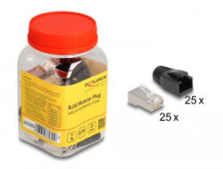 Delock RJ50 Moduláris apa csatlakozó Cat. 5e védőburkolattal 25 db (66989) (66989)