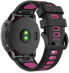 gigapack 20mm szilikon, QuickFit csatlakozású Garmin pótszíj fekete-rózsaszín (GP-149184)