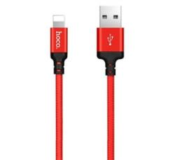 hoco. X14 adatátviteli kábel és töltő (USB - lightning 8pin, gyorstöltés támogatás, 100cm, cipőfűző minta) PIROS (X14_LIGHT_1M_R) (X14_LIGHT_1M_R)