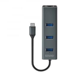 SAVIO AK-57 3x USB 3.0 Hub + Ethernet (AK-57)