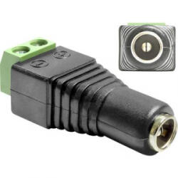 DeLock DC (áram) Átalakító [1x DC alj, 5, 5 mm - 1x 2 drótos vezeték] Fekete