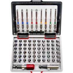 TOOLCRAFT Bit készlet 71 részes TOOLCRAFT 1613609 Egyeneshornyú, Kereszthornyú Phillips, Kereszthornyú Pozidriv, Belső hatlap, T profil